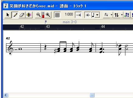 MIDI編集ソフトの画面
